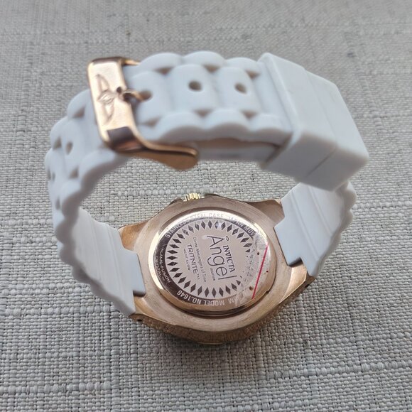 Invicta Angel Ladies Wristwatch Gold Tone Bezel Crystal Accent Watch Read desc - Picture 10 of 12